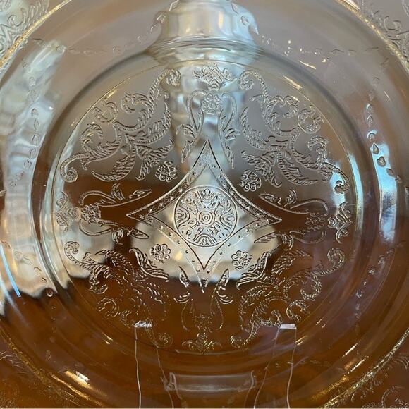 Federal Madrid Amber Depression Glass Plate 9” – Antique (1932–1938) - Picture 2 of 11